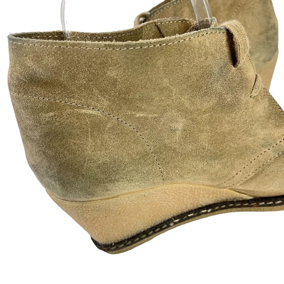 J CREW MACALISTER Wedge Boots Ankle Booties Genuine Leather Suede Shoes sz 8 - Picture 13 of 16